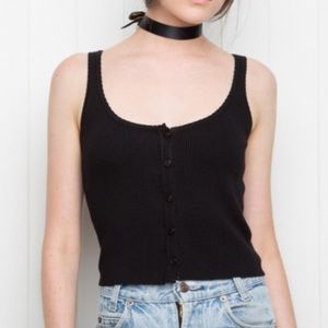 brandy melville ribbed button tank top